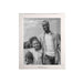 Silver Minnesota Vikings Crate & Barrel NFL Signature Tabletop Picture Frame with a black-and-white photo of a smiling adult and child outdoors