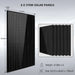 Six 370W solar panels for Sun Gold Power 6000W 48VDC 120V/240V LiFePO4 10.24KWH Lithium Battery Off-Grid Solar Kit, with panel dimensions shown