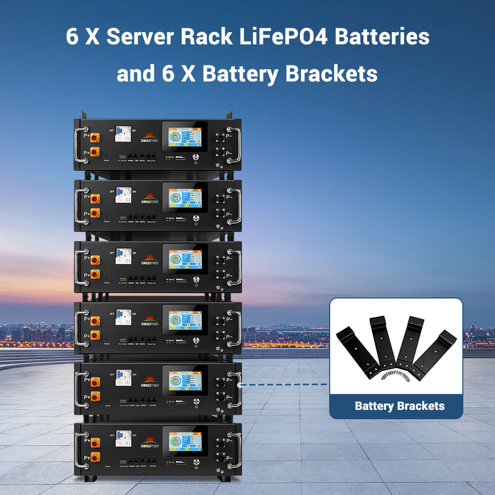 Six Sun Gold Power CoreX 5 Pro 48V 100Ah Lithium Batteries for 30.72KWH Off-Grid Solar Kit