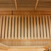 Slatted floor heater set on the cabin floor of Golden Designs Maxxus 3 Person Low EMF Far Infrared Sauna in Hemlock