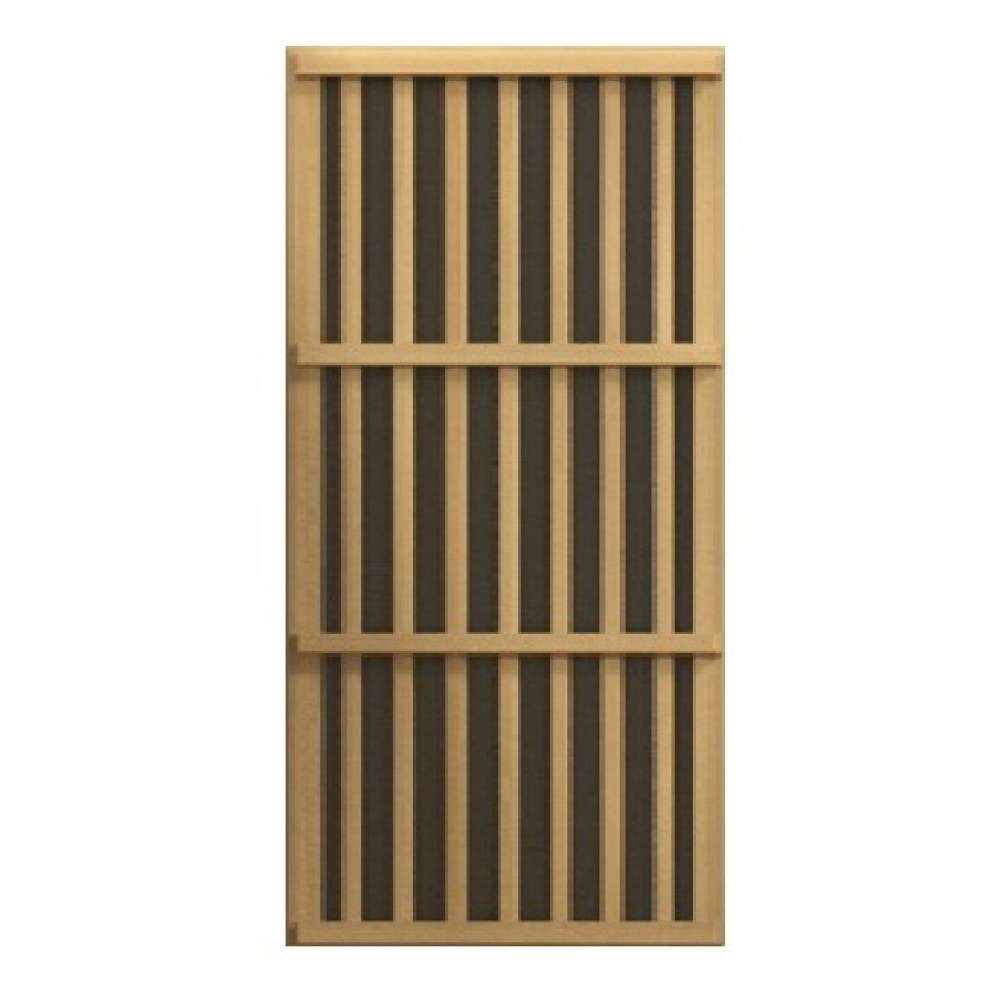 Slatted wood heater cover over a carbon panel used in Golden Designs Maxxus Toulose 2 Person Low EMF Far Infrared Sauna