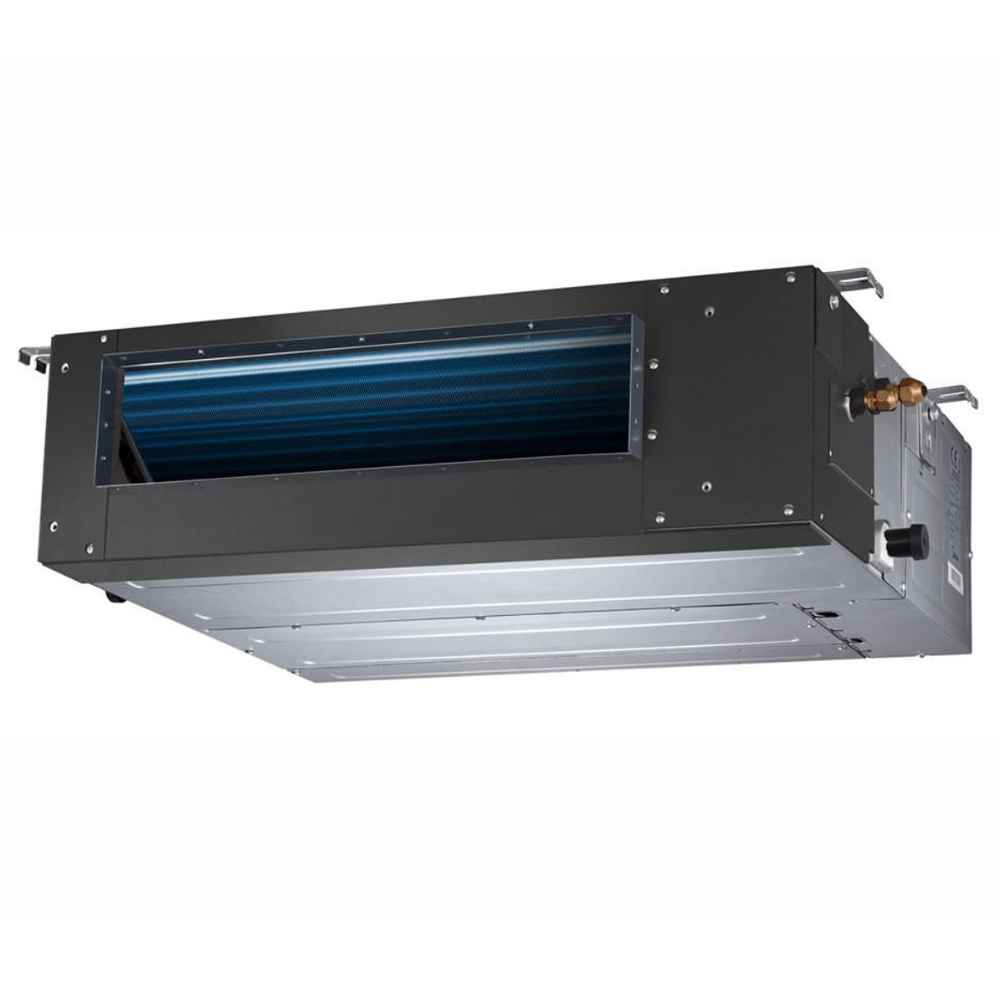 Slim rectangular indoor unit of Senville 9000 BTU Concealed Duct Air Conditioner - Heat Pump - SENA09HFID designed to be hidden within ceiling or wall ducts