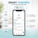 Smartphone app displays the controls for Senville Smart WiFi USB Kit for Mini Split, Works with Alexa, showing temperature, fan speed, scheduling, and remote operation
