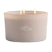 Soft amethyst three-wick Crate & Barrel Monochrome Scented Candle featuring a Baltimore Ravens logo on the front