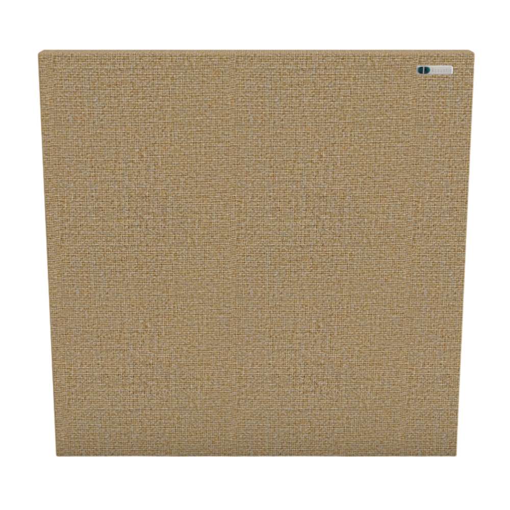 Square Austen GIK Acoustics FlexRange Acoustic Panel in warm tan woven fabric designed for sound absorption and echo control
