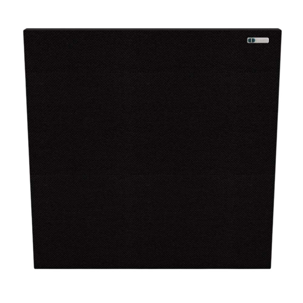 Square Black GIK Acoustics FlexRange Acoustic Panel in black fabric offering effective acoustic treatment with a clean modern look