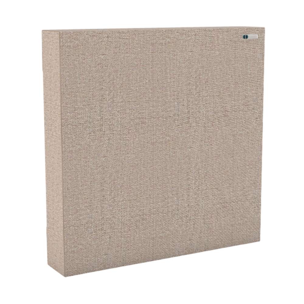 Square Clan GIK Acoustics Scopus™ Tuned Membrane Bass Trap light beige square acoustic panel with soft fabric detail