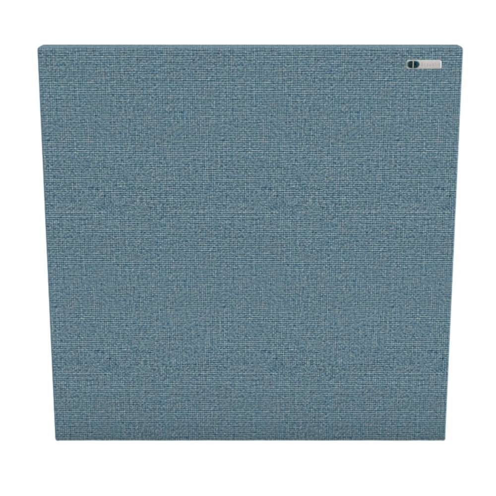 Square Dolphin GIK Acoustics FlexRange Acoustic Panel in soft blue fabric designed to absorb sound while complementing modern interiors