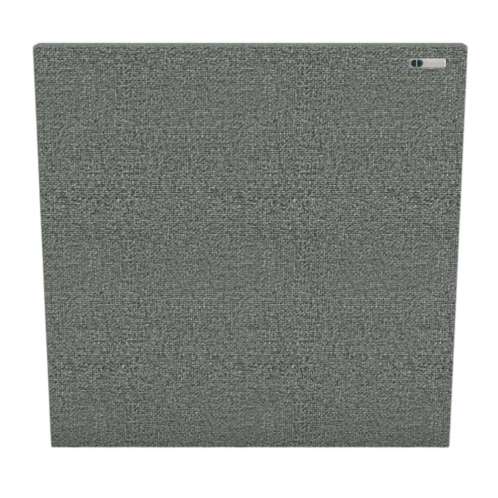 Square Lead GIK Acoustics Classic Acoustic Panel in dark gray woven fabric, reducing reflections while complementing modern spaces