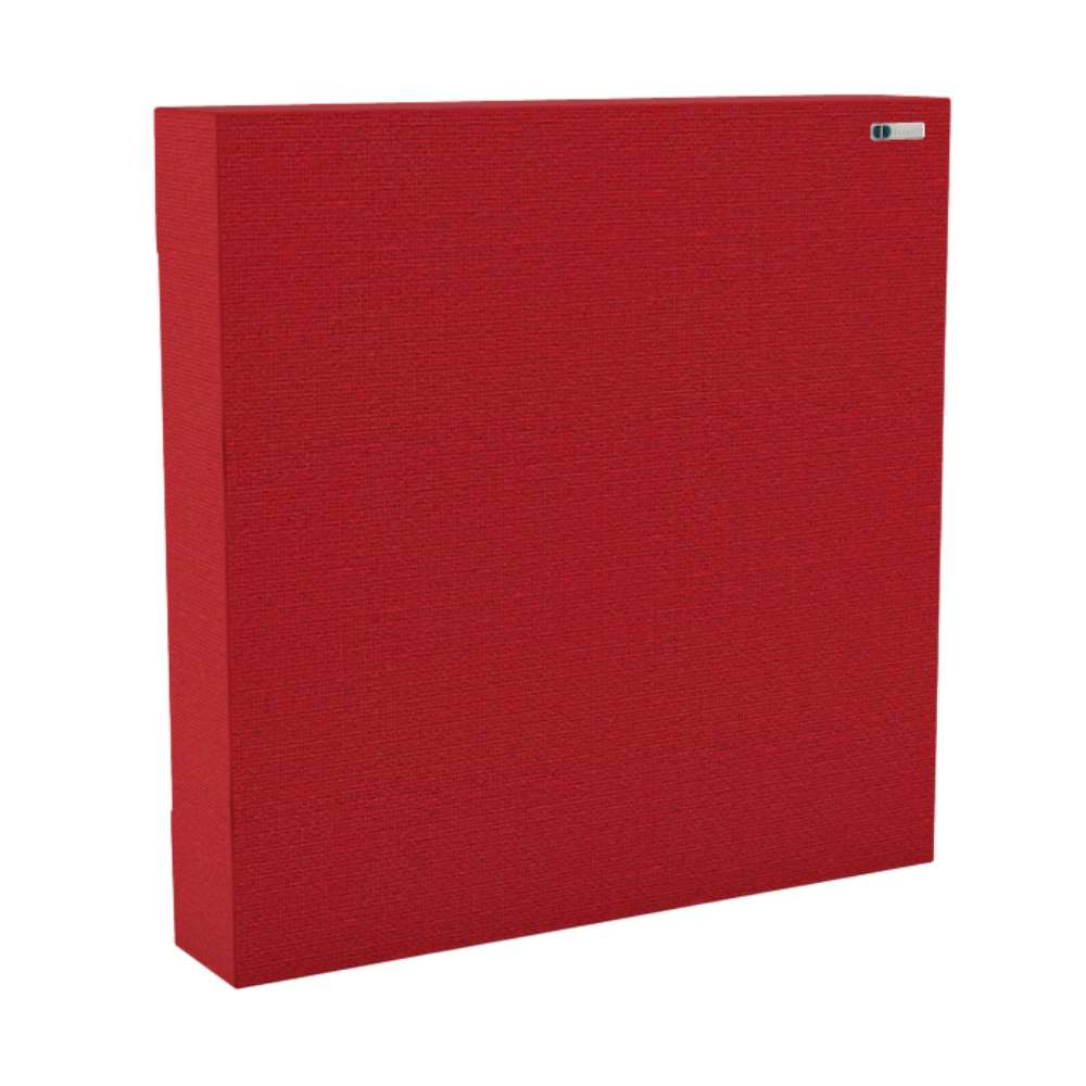 Square Pitlochry GIK Acoustics Classic Bass Trap in bright red fabric for effective bass control and acoustic treatment