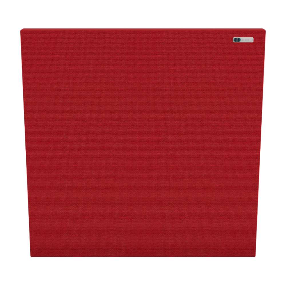 Square Pitlochry GIK Acoustics FlexRange Acoustic Panel in vibrant red fabric designed to enhance sound quality while adding bold color