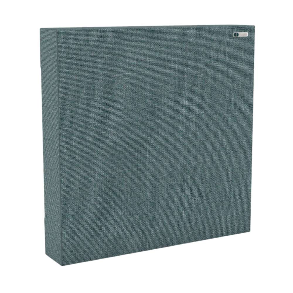 Square Ronay GIK Acoustics Scopus™ Tuned Membrane Bass Trap soft blue square acoustic panel with textured woven design