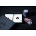 Stack of the BBO Poker Tables Howdy_Cowboy_10g Ceramic Chip Set 500pc with a pair of aces.