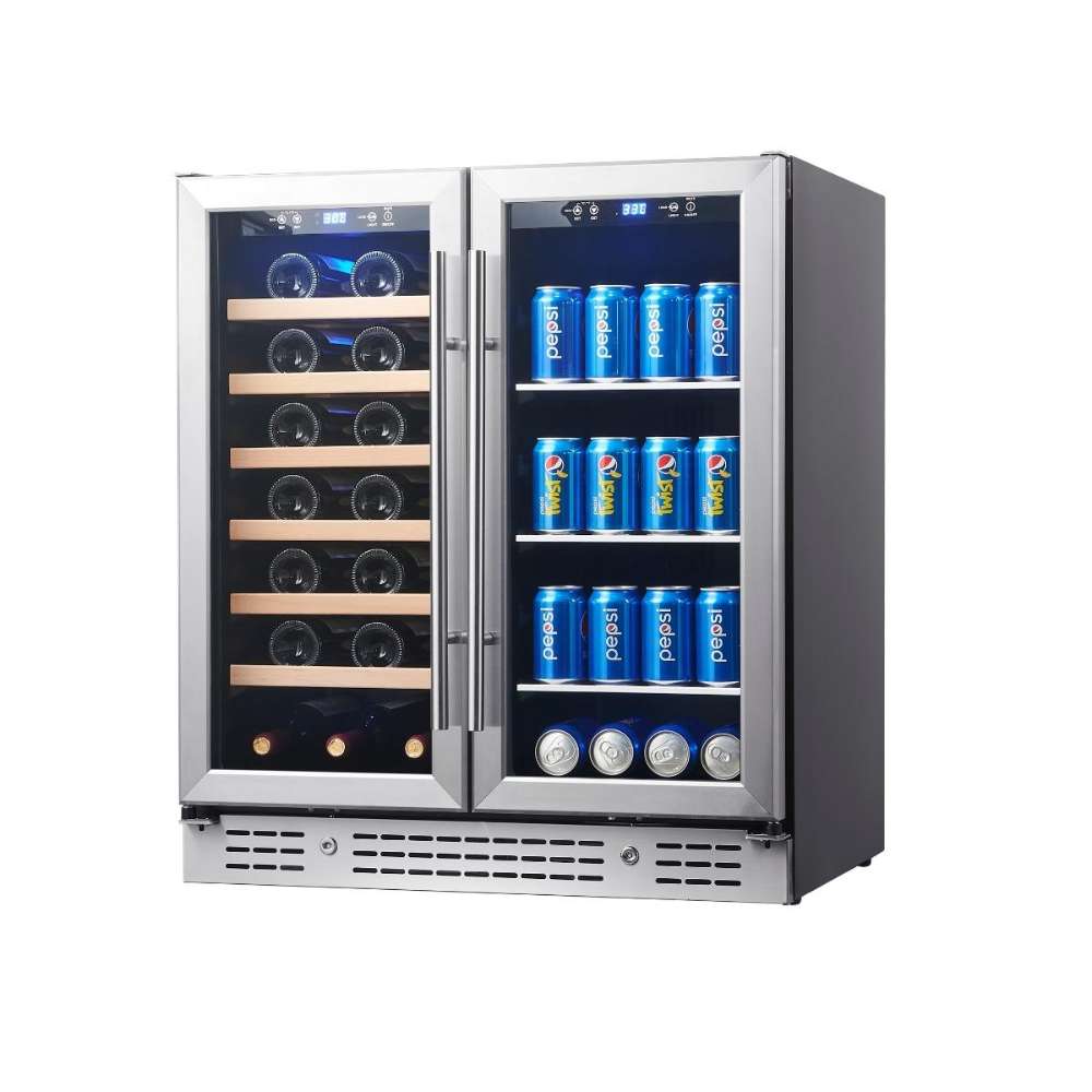 KingsBottle 30" Combination Beer and Wine Cooler with Low-E Glass Door-Freedom Room