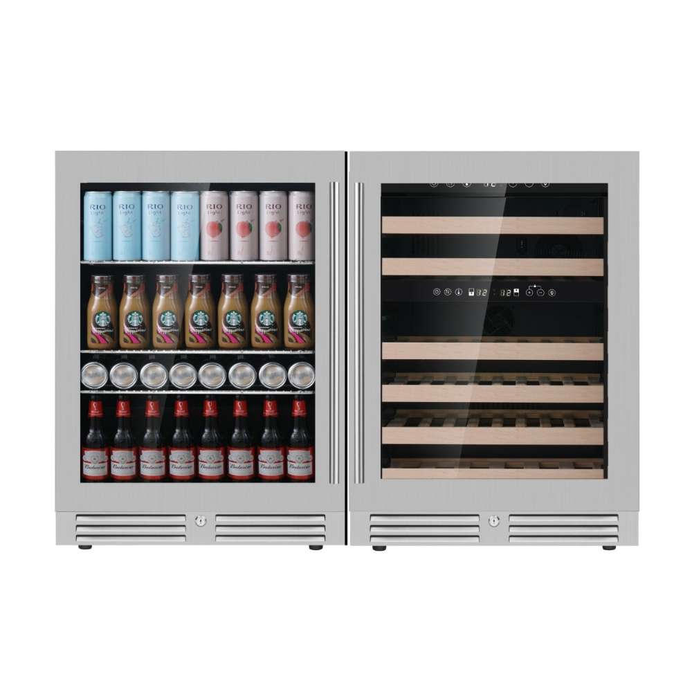 KingsBottle 48" Ultimate Under Bench Wine Fridge and Bar Refrigerator Combo-Freedom Room