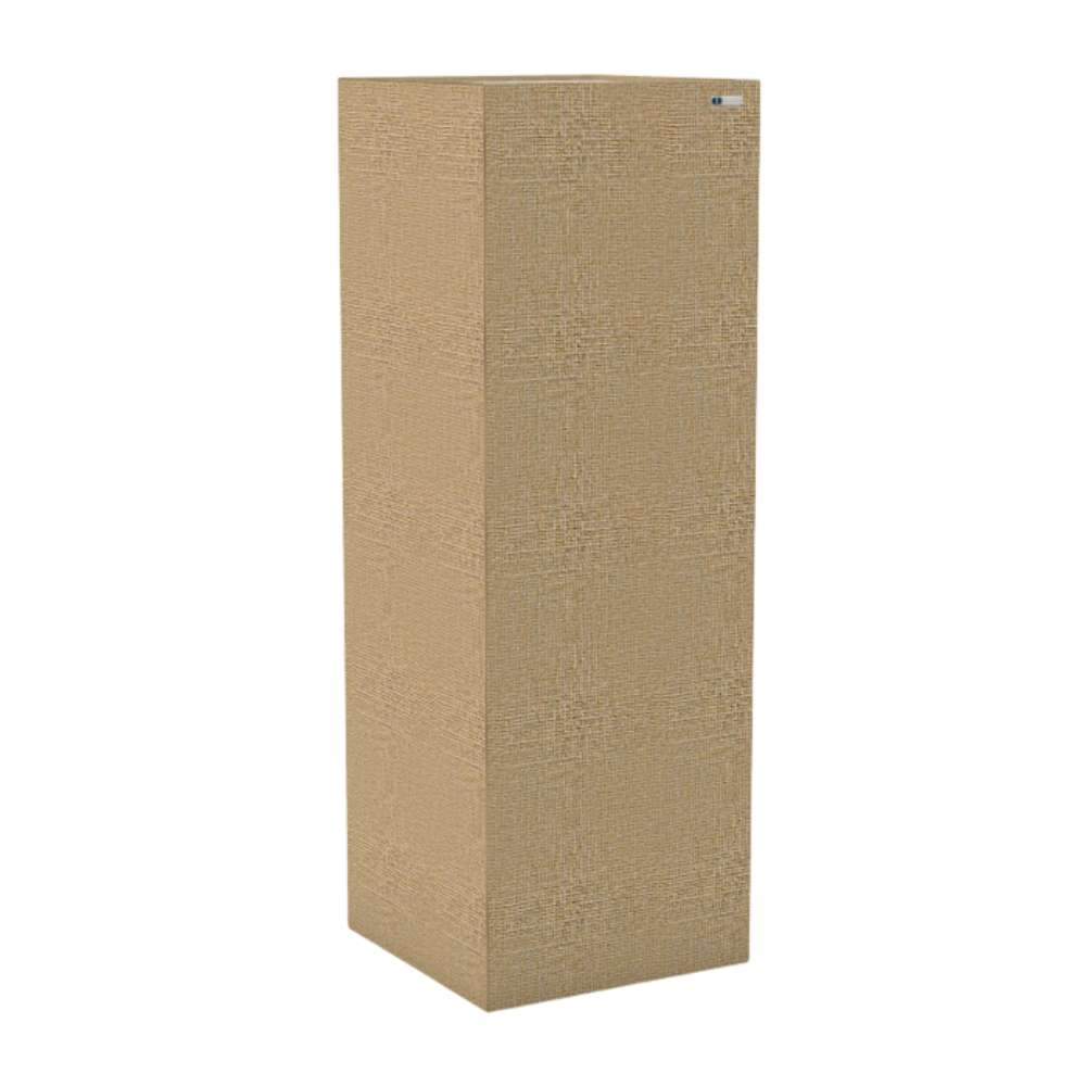 Standard Austen GIK Acoustics Soffit Corner Bass Trap in a tan fabric finish designed for corner bass absorption and acoustic control