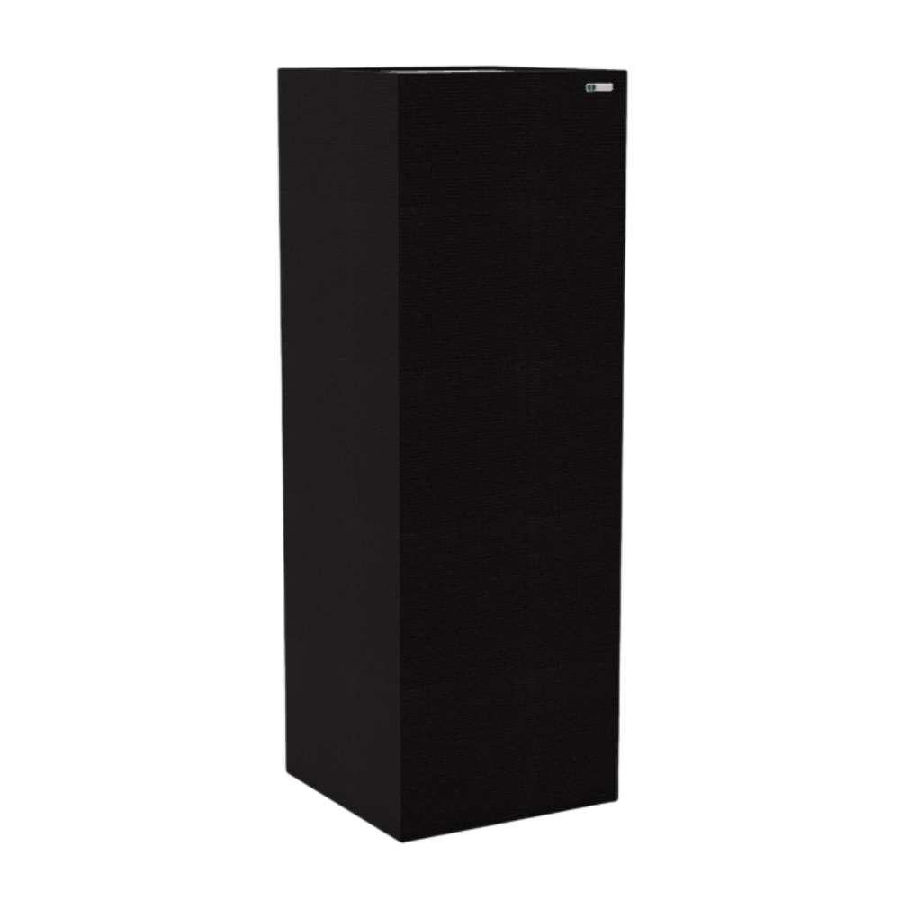 Standard Black GIK Acoustics Soffit Corner Bass Trap in a black fabric finish for reducing low-frequency buildup in room corners