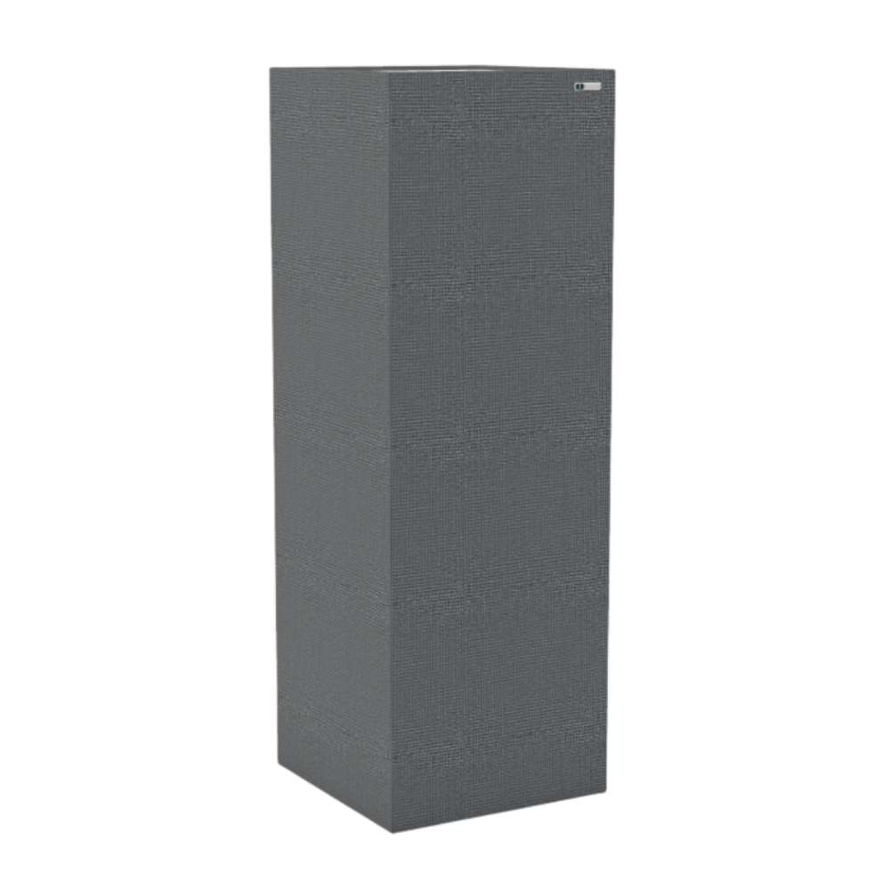 Standard Chaucer GIK Acoustics Soffit Corner Bass Trap in a gray fabric finish designed to improve room acoustics and bass response