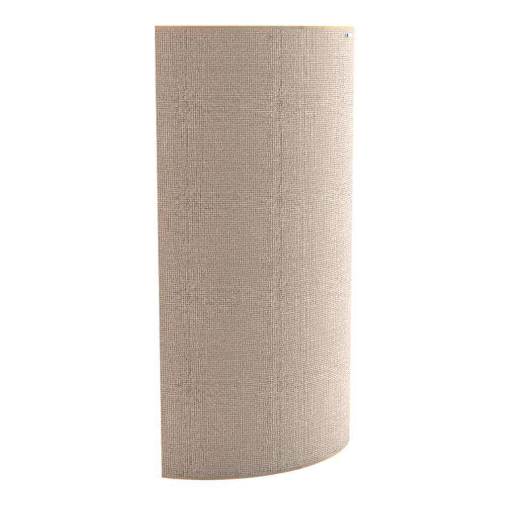 Standard Clan GIK Acoustics Evolution PolyFusor™ Polycylindrical Diffuser in light beige fabric with a gently curved acoustic panel design