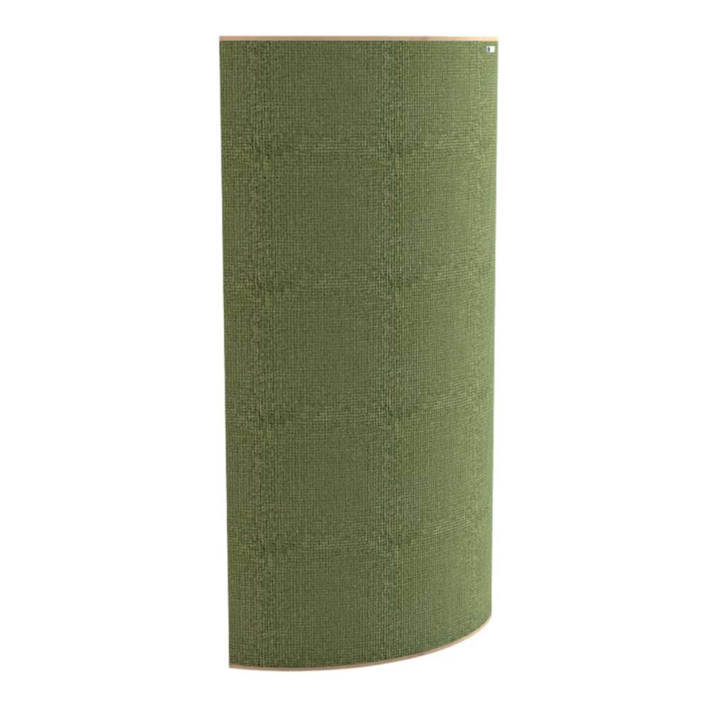 Standard Fair Isle GIK Acoustics Evolution PolyFusor™ Polycylindrical Diffuser in olive green fabric with a rounded acoustic treatment design