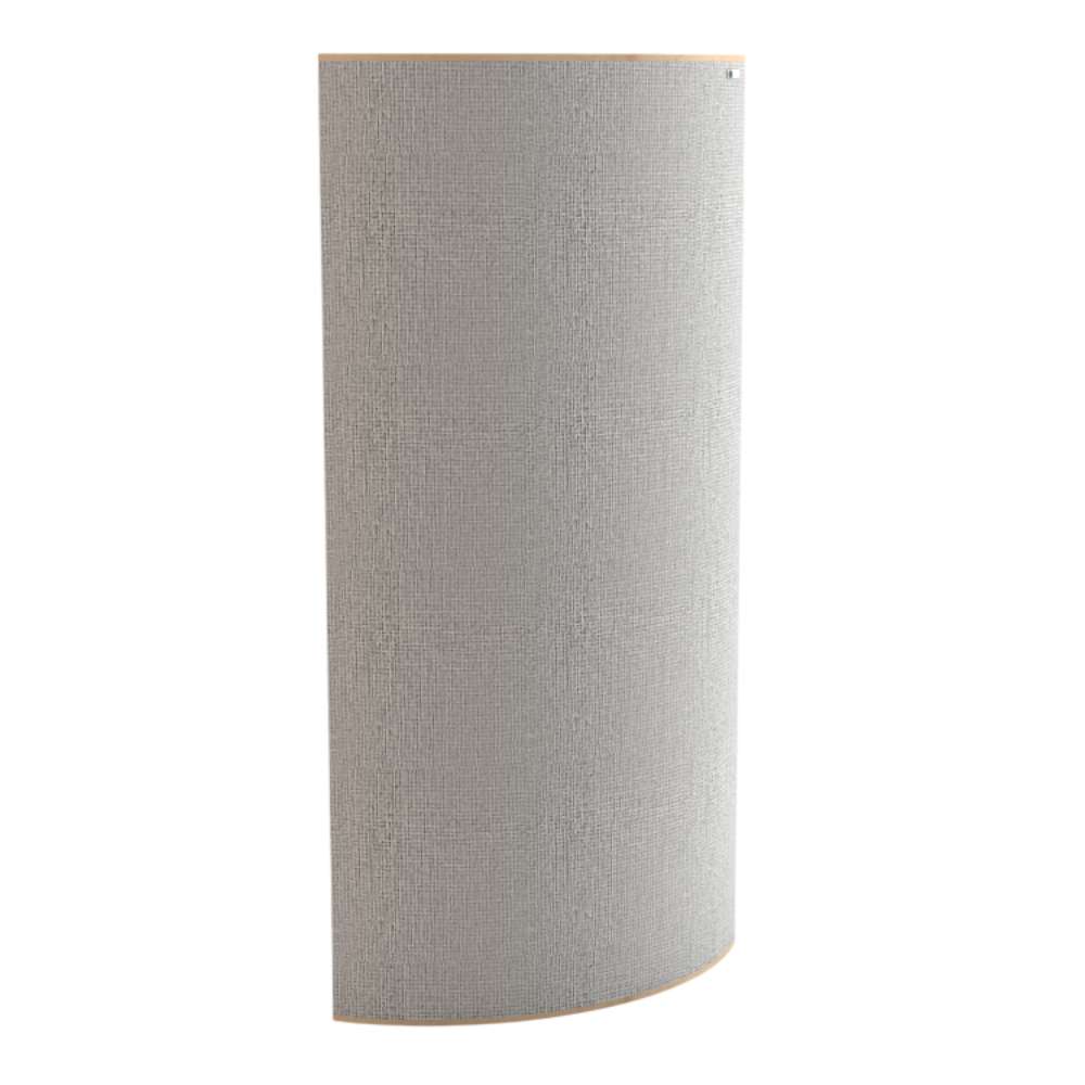 Standard Glass GIK Acoustics Evolution PolyFusor™ Polycylindrical Diffuser in light gray fabric with a curved sound-scattering surface