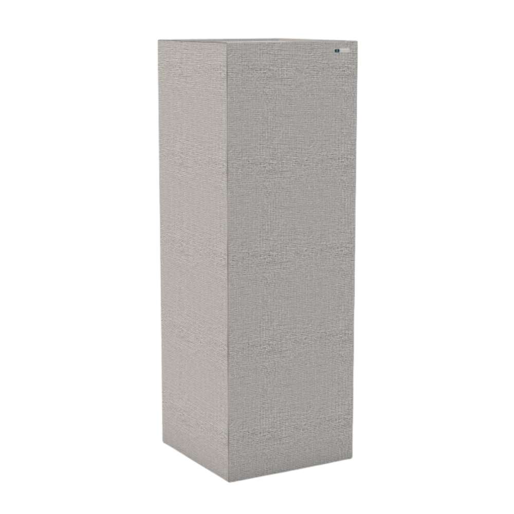 Standard Glass GIK Acoustics Soffit Corner Bass Trap in a light gray fabric finish for managing bass resonance and room acoustics