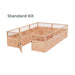 Standard Kit Outdoor Living Today 8x8 Raised Garden Bed with wooden panels, mesh sides, and interior planting sections with an open front gate
