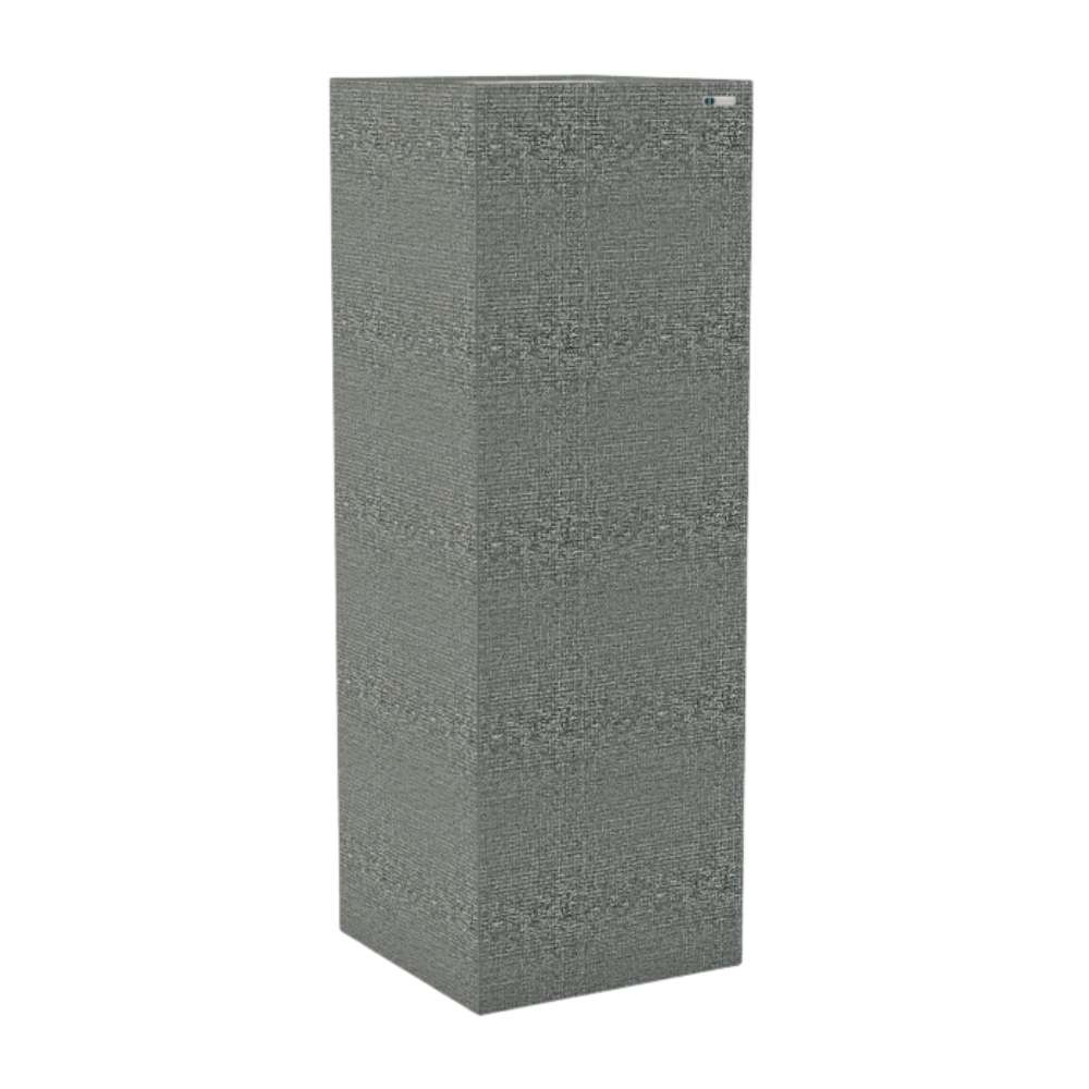 Standard Lead GIK Acoustics Soffit Corner Bass Trap in a gray-green fabric finish for corner bass trapping and sound control