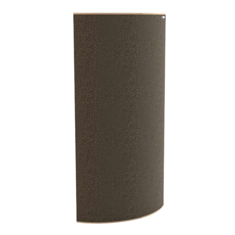 Standard Lerwick GIK Acoustics Evolution PolyFusor™ Polycylindrical Diffuser in dark brown fabric with a tall curved acoustic profile