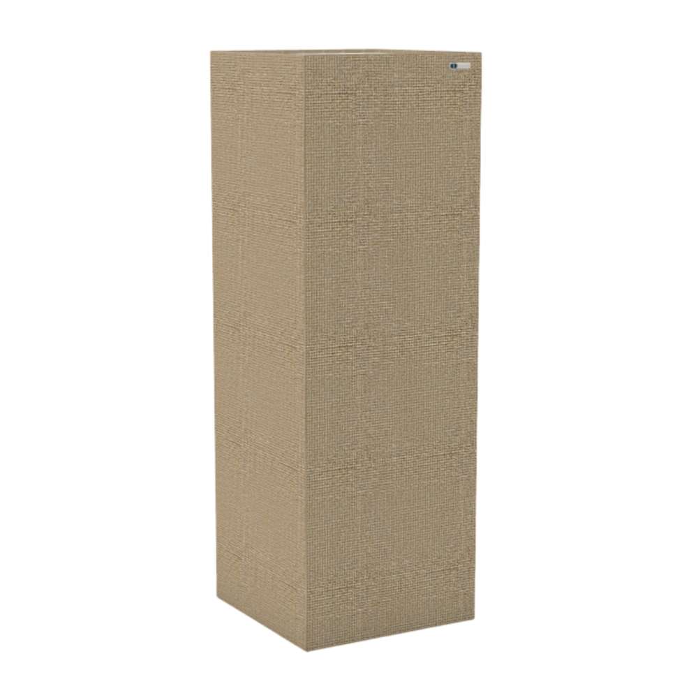 Standard Lomond GIK Acoustics Soffit Corner Bass Trap in a warm beige fabric finish for improved bass absorption in room corners