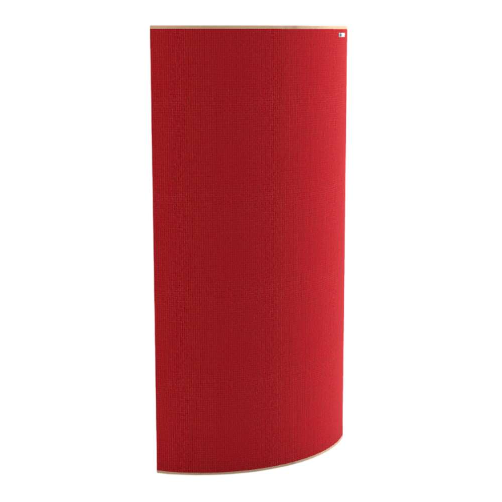 Standard Pitlochry GIK Acoustics Evolution PolyFusor™ Polycylindrical Diffuser in bright red fabric with a tall curved front surface