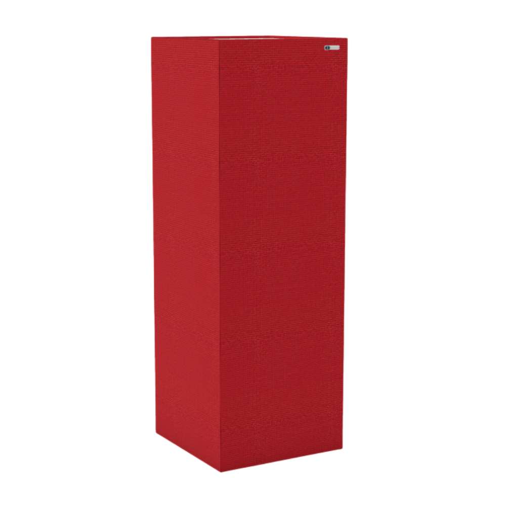 Standard Pitlochry GIK Acoustics Soffit Corner Bass Trap in a bright red fabric finish designed for effective bass trapping in room corners