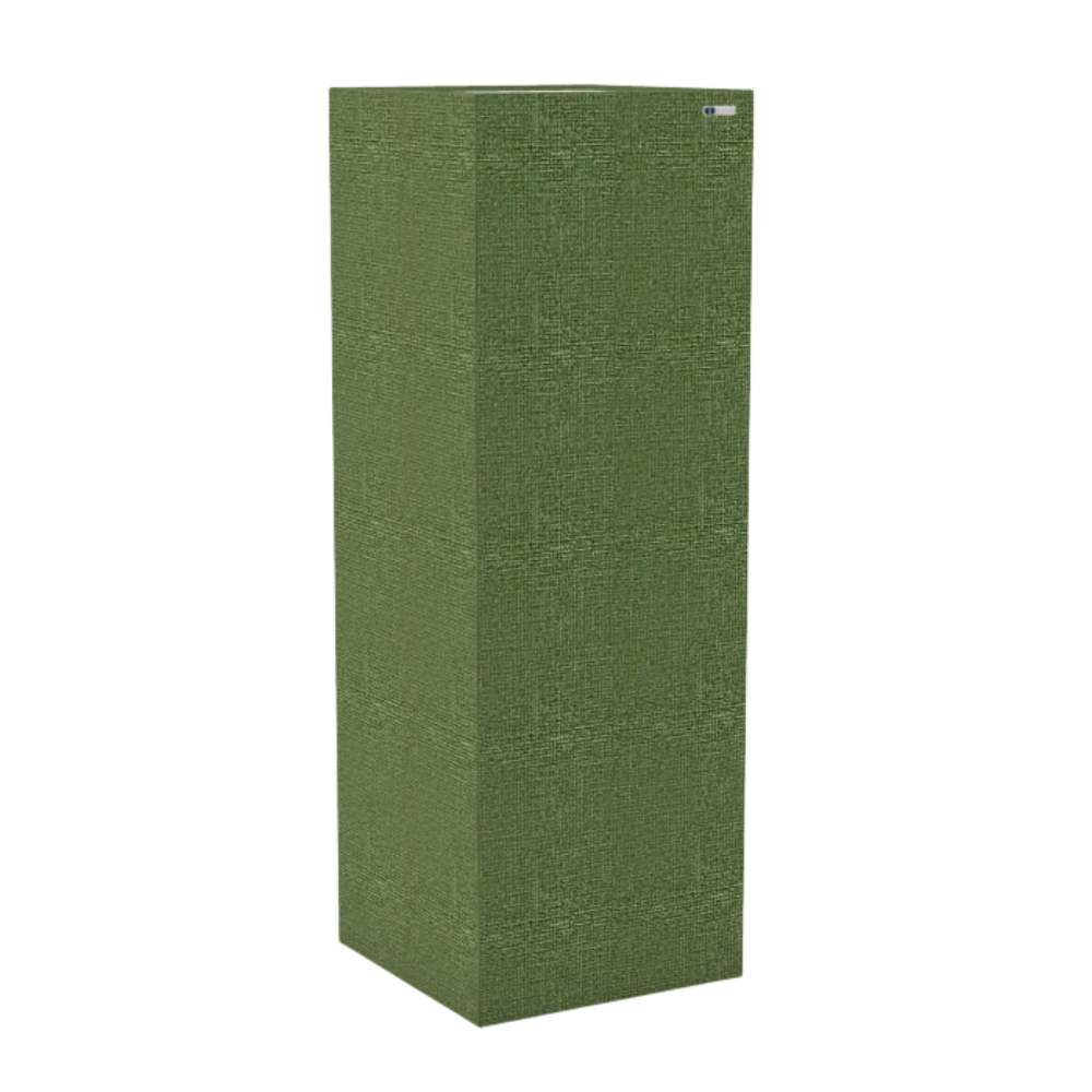 Standard Staffa GIK Acoustics Soffit Corner Bass Trap in a fresh green fabric finish for corner sound absorption and acoustic balance