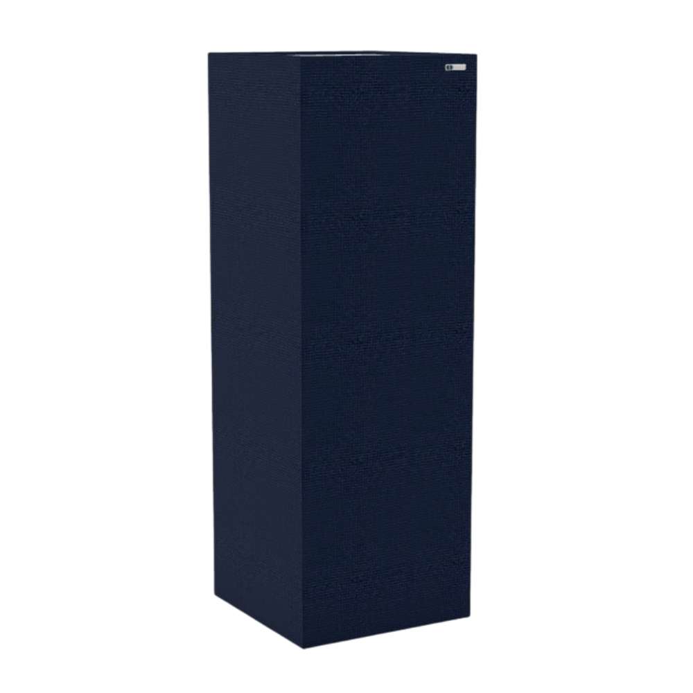 Standard Walten GIK Acoustics Soffit Corner Bass Trap in a dark navy fabric finish for reducing bass buildup in listening rooms and studios