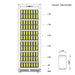 Storage diagram showing rows of cans organized inside KingsBottle Ultimate Wine & Beverage Upright Refrigerator Combo with Low-E Glass Door