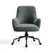 Storm Monet Recycled Chenille Crate & Barrel Bellevue Upholstered Office Chair in storm gray chenille with a supportive backrest and rolling base