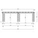 Structural cross-section of the GardenHouse24 USA ALU Concept Lounge 44B Garden Room reveals internal wall framing and roof support dimensions