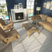 Styled in a bright living room, the Momeni Andes Indoor Rug - AND-9 Ivory creates a soft foundation under warm-toned furniture