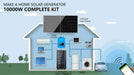 Sun Gold Power 10000W 48VDC 120V/240V LifePo4 32.14KWH Lithium Battery Off-Grid Solar Kit diagram showing solar power for home appliances and an EV