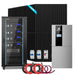 Sun Gold Power 11400W 48V Split Phase 20.48KWH Lithium Battery Hybrid Solar Kit SGH-11N2E showing 16 450W solar panels, 4 rack batteries in a cabinet, a hybrid inverter, breakers, and connection cables