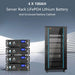 Sun Gold Power 11400W 48V Split Phase 20.48KWH Lithium Battery Hybrid Solar Kit with four 48V 100Ah server rack LiFePO4 batteries beside an enclosed battery cabinet