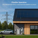 Sun Gold Power 12000W 48V All-in-One Hybrid Solar Inverter installed on a home with solar panels, battery storage, and grid connection