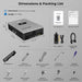 Sun Gold Power 12000W All-in-One Off-Grid Solar Inverter with its dimensions and included accessories such as WiFi logger, cables, mounting hardware, and manuals