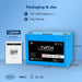 Sun Gold Power 12V 100Ah LiFePO4 Deep Cycle Lithium Battery shown with its manual, dimensions, 22.7-pound weight, and 1280Wh capacity