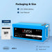 Sun Gold Power 12V 200Ah LiFePO4 Deep Cycle Lithium Battery beside its user manual with dimensions, weight, and package contents displayed