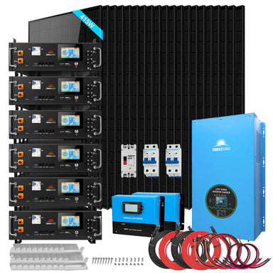 Sun Gold Power 15000W 48VDC 120V/240V LifePo4 30.72KWH Lithium Battery Off-Grid Solar Kit Complete System