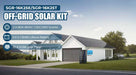 Sun Gold Power 16000W 48VDC 120V/240V LiFePO4 25.6KHW Lithium Battery Off-Grid Solar Kit shown powering a home with 32 solar panels, dual 8KW inverters, and five lithium batteries