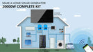 Sun Gold Power 20000W 48VDC 120V/240V LiFePO4 30.72KWH Lithium Battery Off-Grid Solar Kit diagram powering home appliances and an electric vehicle