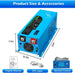 Sun Gold Power 3000W DC 12V Pure Sine Wave Inverter With Charger is shown with its dimensions, remote control, battery temperature sensor cable, and user manual