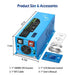 Sun Gold Power 3000W DC 24V Pure Sine Wave Inverter With Charger shown with product dimensions and included LCD remote control, battery temperature sensor cable, and user manual